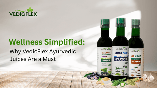 VedicFlex Ayurvedic Juices banner featuring