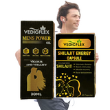 Men’s Power Oil & Shilajit Energy Capsule – Ayurvedic Combo  Strength & Immunity with vedicflex